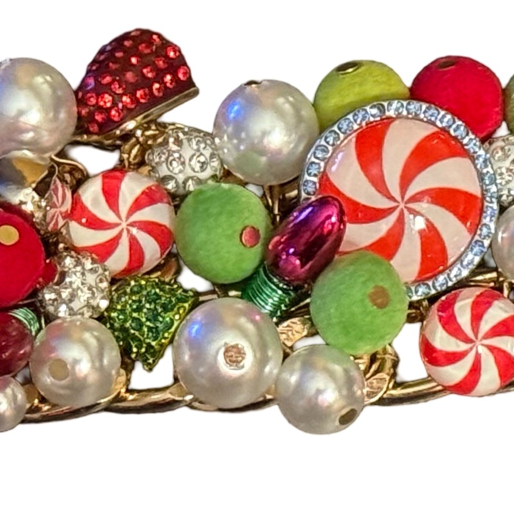 Betsey Johnson NWT Festive Fun Retro Chunky Christmas Charm Bracelet (J162) - Picture 6 of 12